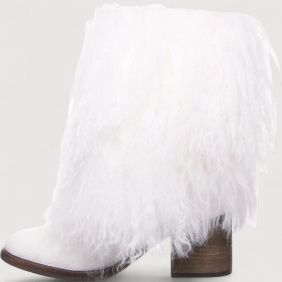 Bearpaw Botica White Shearling Fur Wool Warm Mongolian Sherpa Winter Boots 10 - Picture 4 of 9